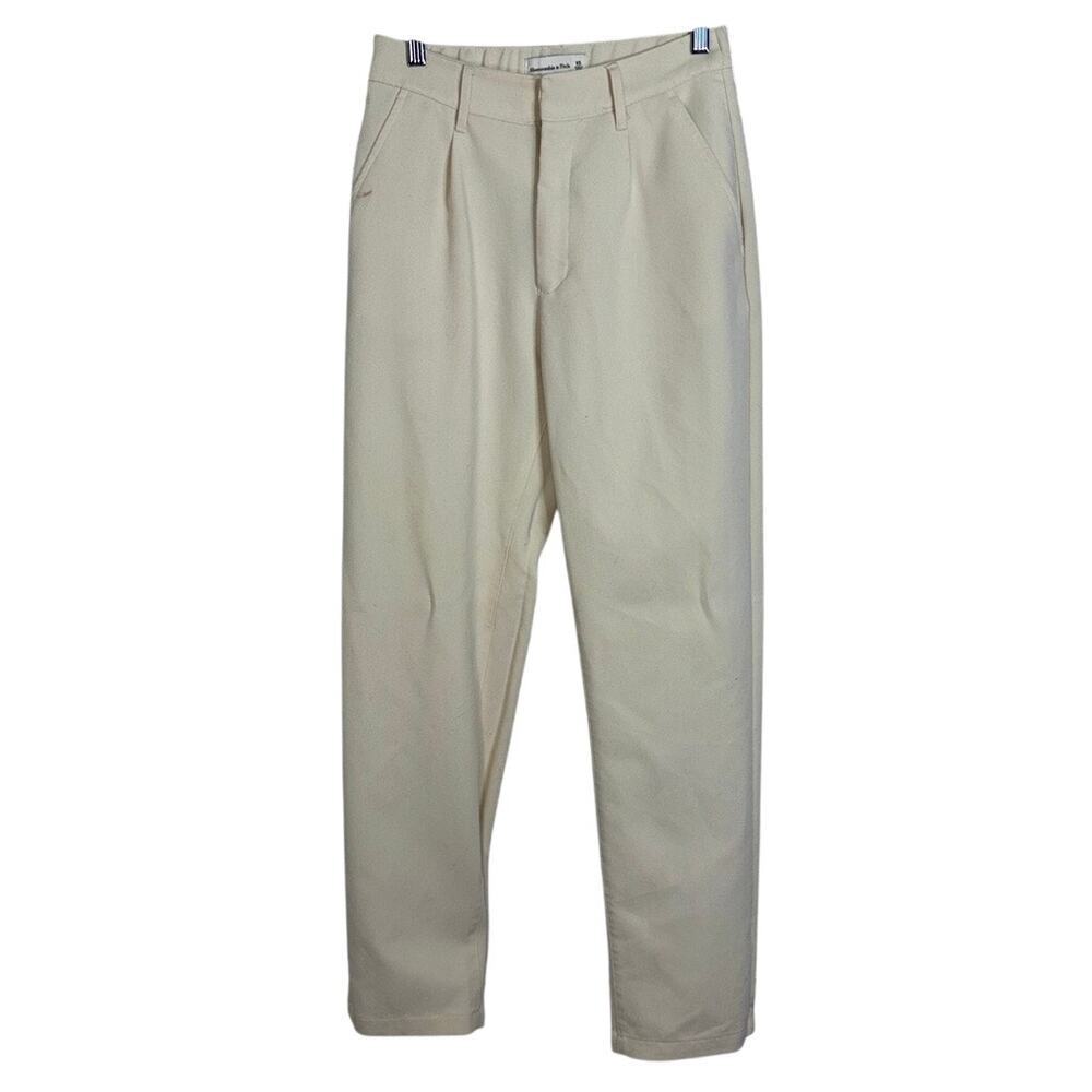 Abercrombie & Fitch Cream High Waisted Tailored Ankle Dress Pants Trousers Sz XS